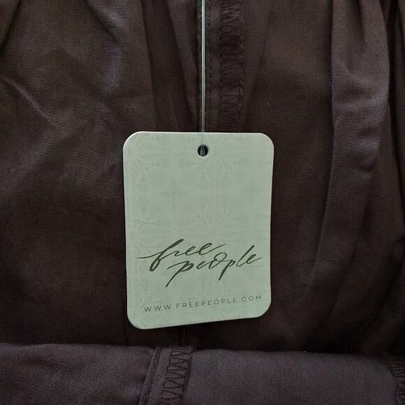 Free People French Roast Wide Leg Culotte Pants Skirt Brown L NWT - Picture 2 of 8